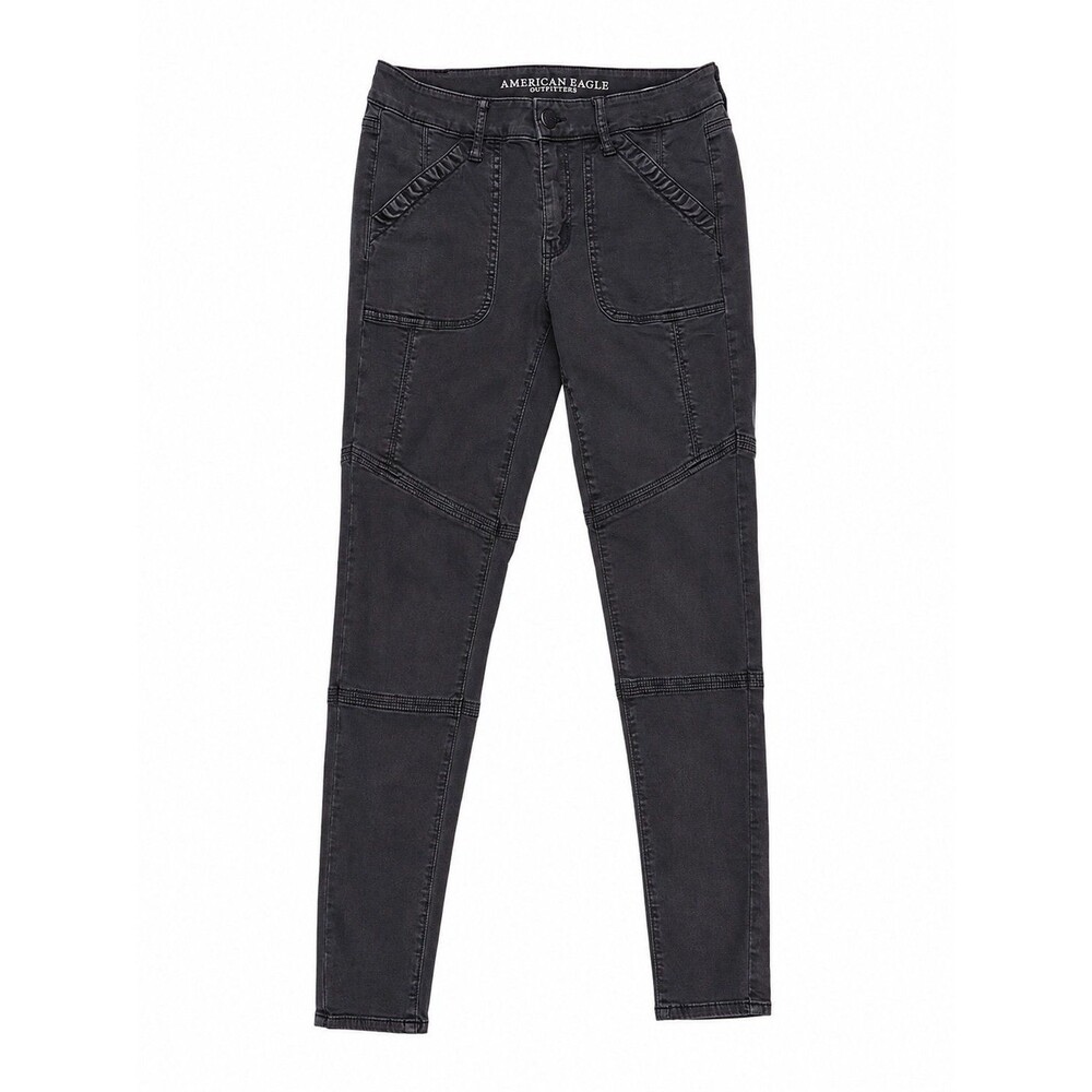 American Eagle Women’s Dark Gray Moto Skinny Jeggings – Size 0